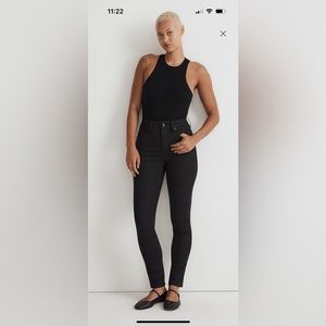 womens madewell black skinny jeans. size 27T